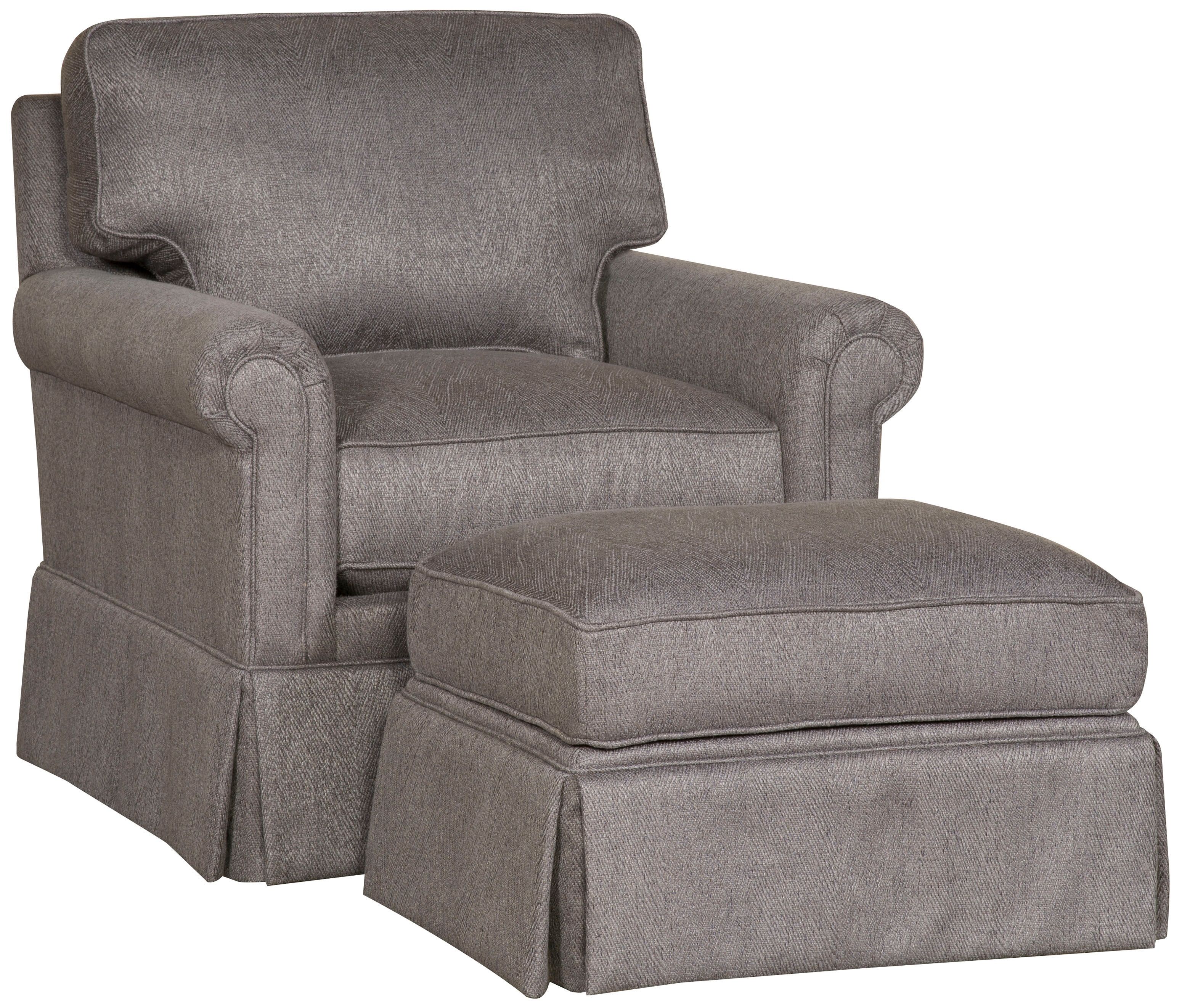 King Hickory Living Room Cory Chair with Panel Arm, And Loose Back